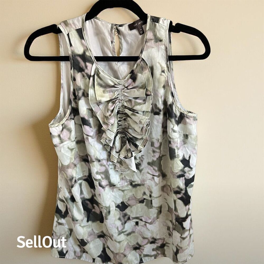 The Limited Women's Floral Ruffle Sleeveless Blouse Multicolor Size M
